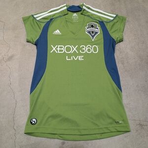 Seattle Sounders Adidas Green and Blue Soccer Jerseys Women's M Green Home